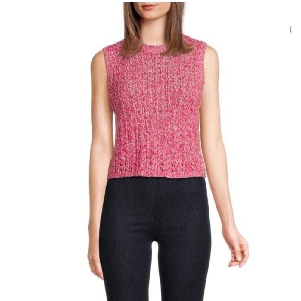Rag &‎ Bone Women's Edie Stretch Tank Top Pink Sleeveless Cable Knit  Medium NWT